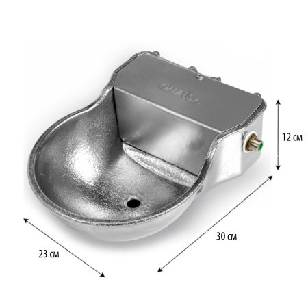 Поилка автоматическая 3,1 л для лошадей, КРС, овец, собак, алюминий
