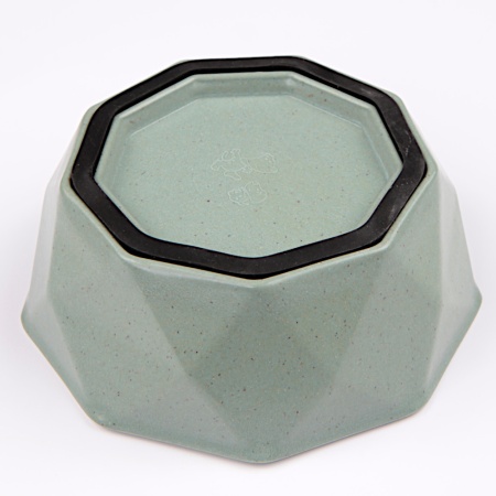 Миска для собак и кошек бамбуковая, 14.4x14.4x5.4 см, 500 мл, зеленый