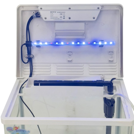 Аквариум Boyu HG-300 панорамный 22 л, LED освещение, дисплей, фильтры, белый​