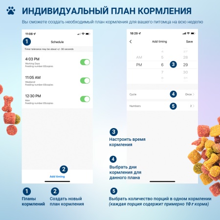Автокормушка для собак и кошек Pawgether F1S 3,5 л с видеокамерой и голосовой связью, датчиком движения и управлением через смартфон (iOS, Android)