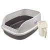 Лоток для кошек XL с совком Catidea 63х45х25 см, коричневый
