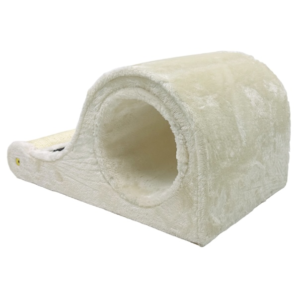 Когтеточка-волна для кошек 50х30х25 см с туннелем, кремовый