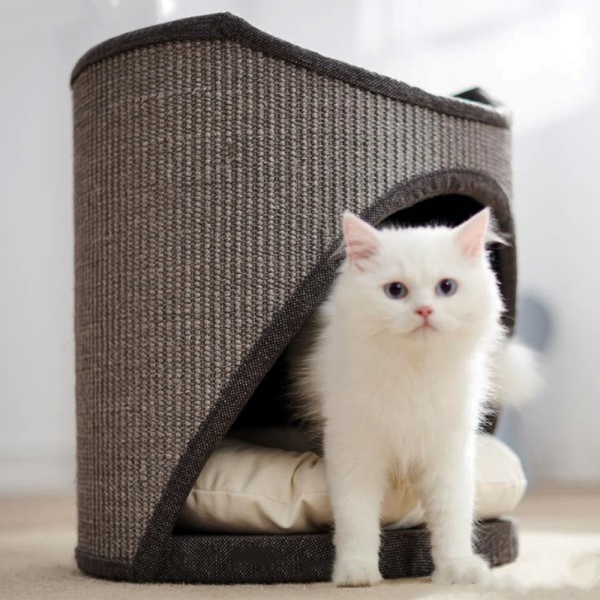 Когтеточка-домик 40х40х45 см, серый