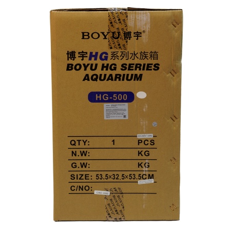 Аквариум Boyu HG-500 панорамный 52 л, LED освещение, дисплей, фильтры, белый​