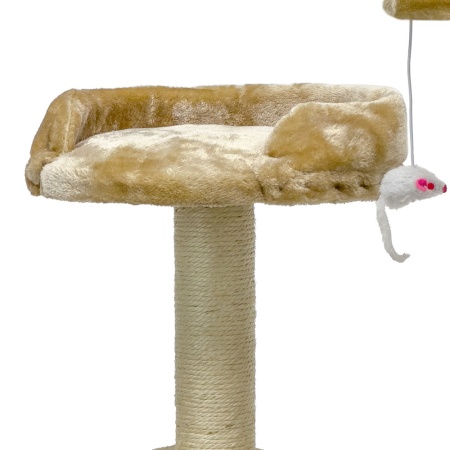 Когтеточка-комплекс с домиком 60х30х96 см, бежевый