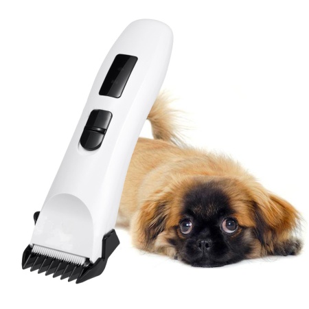 Машинка аккумуляторная для стрижки собак и кошек Petwant с керамическим лезвием, белая, USB