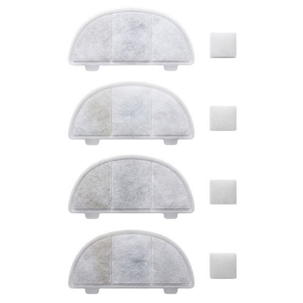 Фильтр для автопоилки фонтана PW9-L, PW9-BL сменный (4 фильтра + 4 губки)