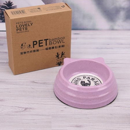 Миска бамбуковая для собак и кошек, 12.5x12x4 см, 150 мл, фиолетовый