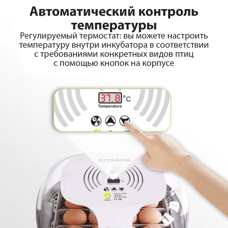 Инкубатор HHD 16 Wonegg мини автоматический с овоскопом на 16 яиц