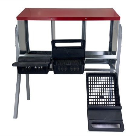 Гнездо для кур несушек 3 секции, на ножках, с яйцесборником