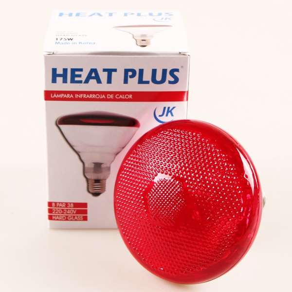 Лампа инфракрасная 175 Bт JK Lighting, E27 PAR38, прессованное стекло, красная