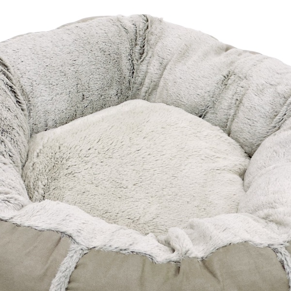 Лежак подушка Pet Choice для собак и кошек, круглый 56х56х15 см, меховой, серый