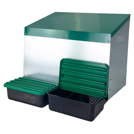 Гнездо для кур несушек HobbyFarm 2 секции наружное крепление с яйцесборником