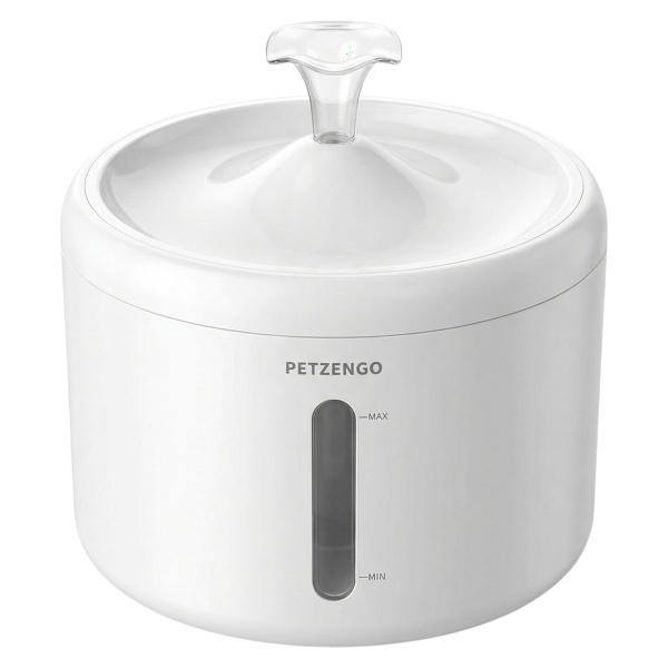 Автопоилка фонтан Petzengo PW9-L 2.5 л, с подсветкой, для кошек и собак, белая