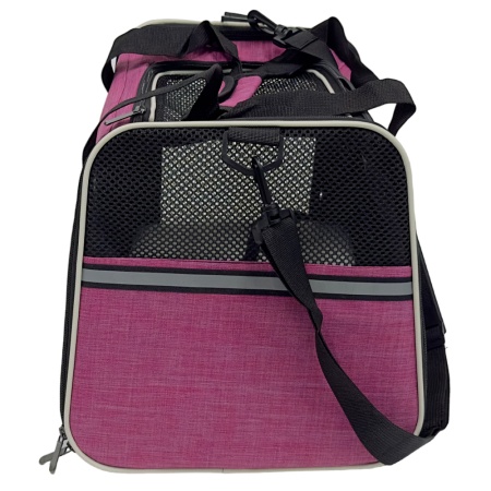 Сумка переноска складная для собак и кошек 45х30х30 см, розовая
