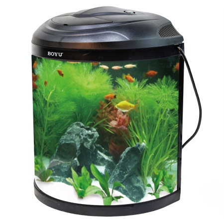 Аквариум с тумбой Boyu BYG-26 полукруглый 26 л, с фильтром и освещением, черный 