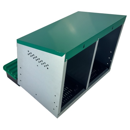 Гнездо для кур несушек HobbyFarm 2 секции наружное крепление с яйцесборником