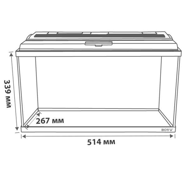 Аквариум Boyu FG-10 37 л с LED-лампой, черный​
