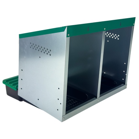 Гнездо для кур несушек HobbyFarm 2 секции наружное крепление с яйцесборником