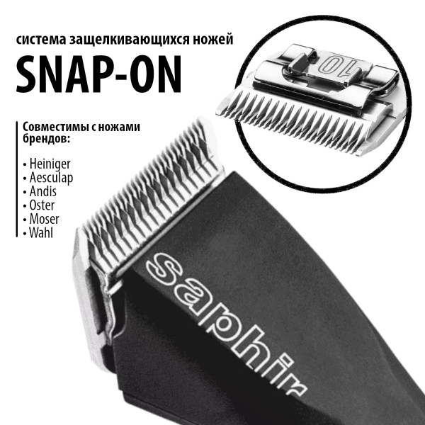 Машинка Heiniger Saphir Basic для стрижки животных, собак, кошек с лезвием #10 1,5 мм