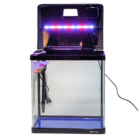 Аквариум Boyu EC-400 панорамный, 33 л, с фильтром и LED-лампой, черный