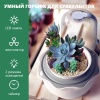 Умный горшок для суккулентов HobbyFarm с вентиляцией, LED подсветкой и таймером