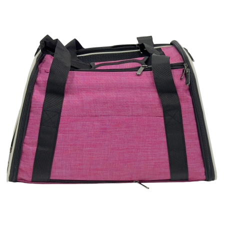 Сумка переноска складная для собак и кошек 45х30х30 см, розовая