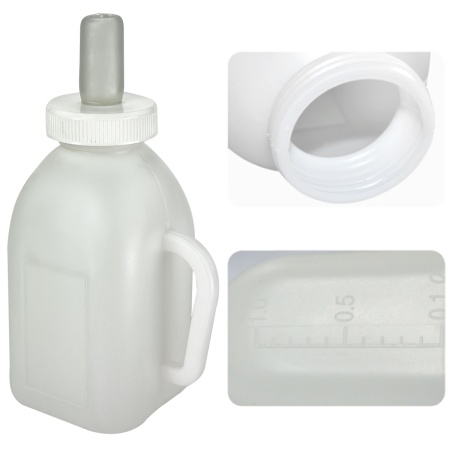 Бутылка для кормления теленка с соской из силикона, 1 л