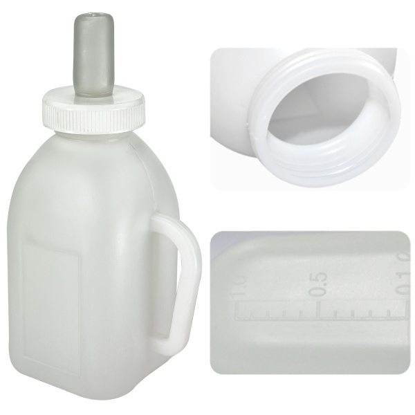 Бутылка для кормления теленка с соской из силикона, 1 л