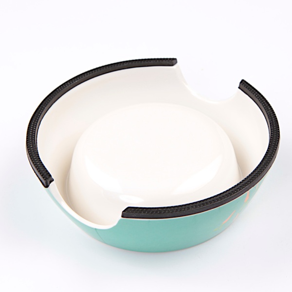 Миска со съемной чашей для собак и кошек, 14.5x14.5x5 см, 150 мл, голубой