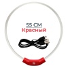 Ошейник светящийся светодиодный для собак с USB зарядкой 55 см, прозрачный с красным 