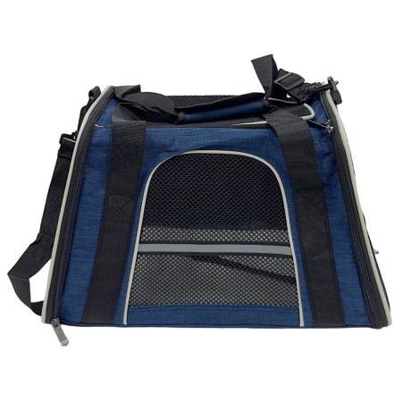 Сумка переноска складная для собак и кошек 45х30х30 см, синяя