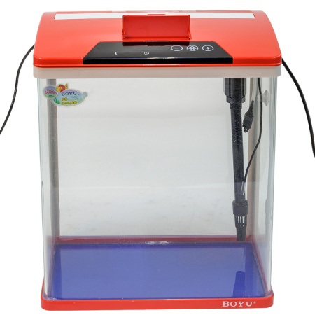 Аквариум Boyu HG-300 панорамный 22 л, LED освещение, дисплей, фильтры, красный