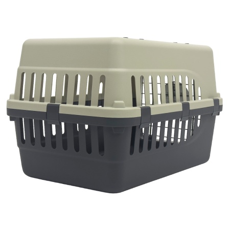 Переноска Safari Range 50х35х32 см для кошек и собак Pet Choice с металлической верхней решеткой, серый