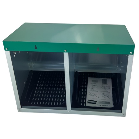 Гнездо для кур несушек HobbyFarm 2 секции наружное крепление с яйцесборником