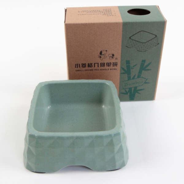 Миска бамбуковая для кошек и собак, 15x15x5.5 см, 430 мл, зеленый