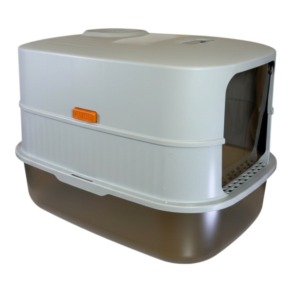 Туалет-домик для кошек Petzengo PL-1 60,5х40,5х42 см с дезодорацией, нержавеющая сталь