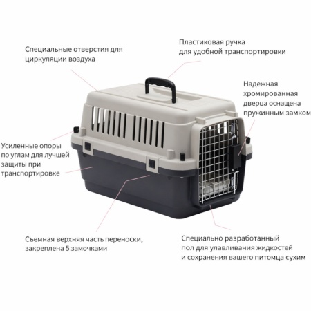 Переноска Departures Range 50х33х33 см, авиапереноска Pet Choice авиа стандарт для животных до 5 кг в самолете или в машине