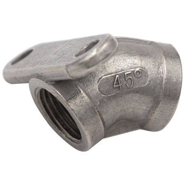 Крепление для ниппельной поилки 45°, нержавеющая сталь, 1/2