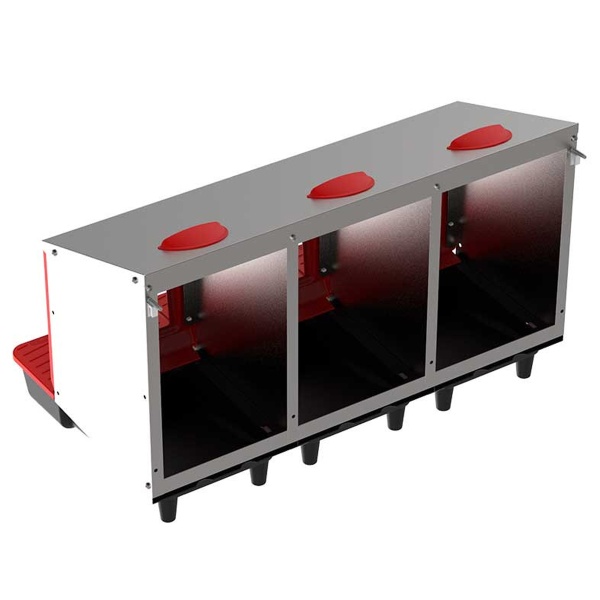 Гнездо для кур несушек Platinum, 3 секции, с яйцесборником, NEW 