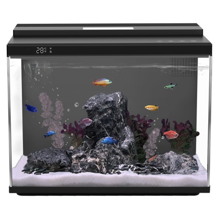Аквариум Pawgether CK1S COOKE 30 л, WI-FI, с фильтром, LED-лампой и автокормушкой черный