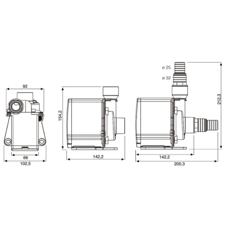 Помпа погружная для аквариума Newa Jet NJ6000 многофункциональная 6000 л/час