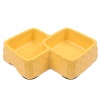 Миска двойная, 29.9x18.9x5.5 см, 360+430 мл, желтый