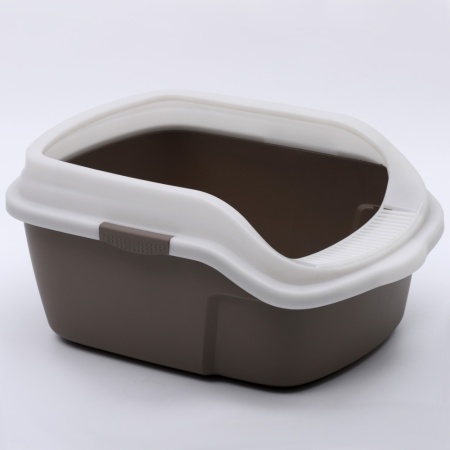 Лоток для кошек с высокими бортиками Sanitaire Range 51х39х24 см, коричневый