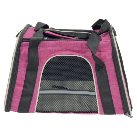 Сумка переноска складная для собак и кошек 45х30х30 см, розовая