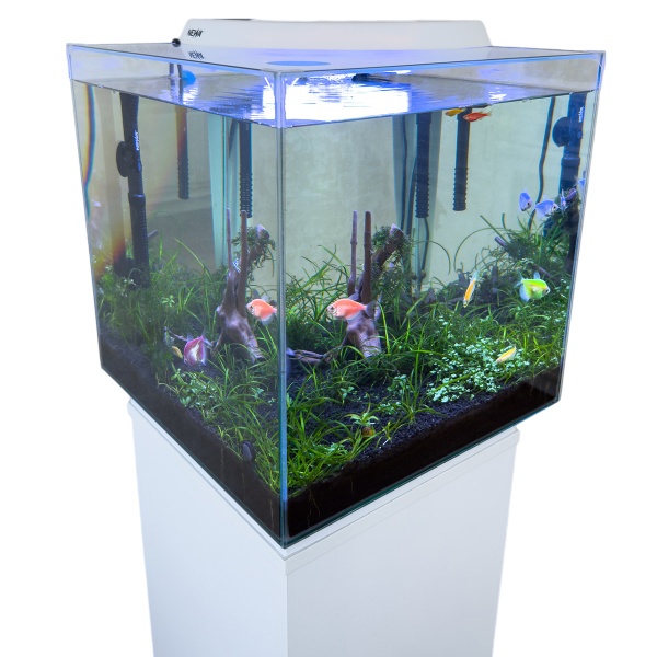 Аквариум с тумбой Newa More NMO 50W Daylight LED 45 л с фильтром, нагревателем и освещением рассвет-закат, белый NEW VERSION