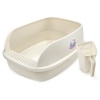 Лоток для кошек XL с совком Catidea 63х45х25 см, кремовый