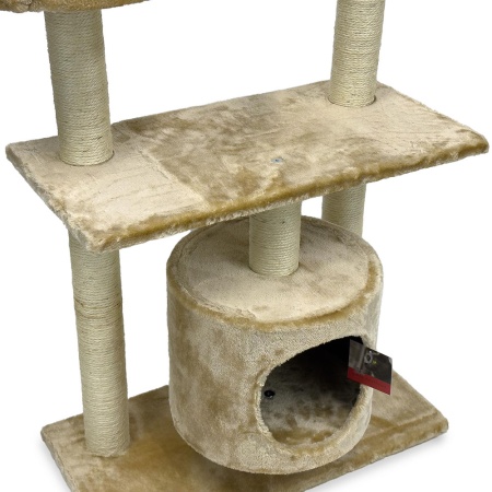 Когтеточка-комплекс с домиком 60х30х96 см, бежевый