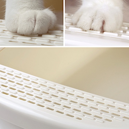 Лоток для кошек XL с совком Catidea 63х45х25 см, коричневый