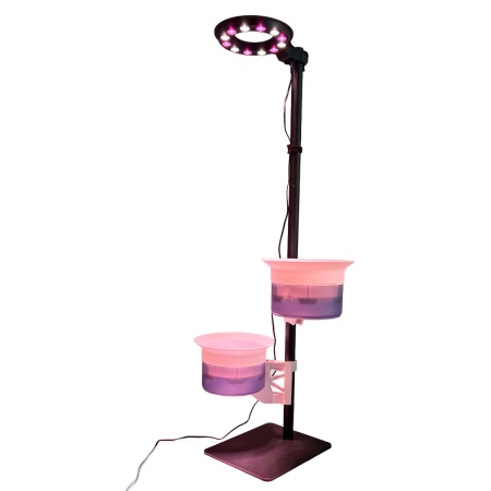 Подставка для цветов 2 уровня HobbyFarm, с автополивом и фитолампой, 90 см